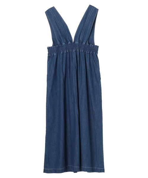 Green　Parks（グリーンパークス）の「【WEB限定】配色ステッチジャンスカ＊（ジャンパースカート・レディース・ライトインディゴブルー/インディゴブルー・FREE）」の15枚目の写真