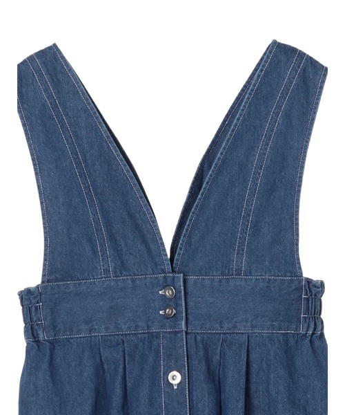 Green　Parks（グリーンパークス）の「【WEB限定】配色ステッチジャンスカ＊（ジャンパースカート・レディース・ライトインディゴブルー/インディゴブルー・FREE）」の16枚目の写真