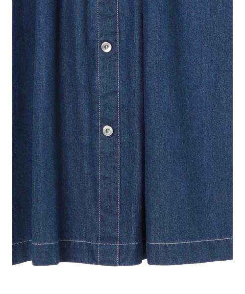 Green　Parks（グリーンパークス）の「【WEB限定】配色ステッチジャンスカ＊（ジャンパースカート・レディース・ライトインディゴブルー/インディゴブルー・FREE）」の18枚目の写真