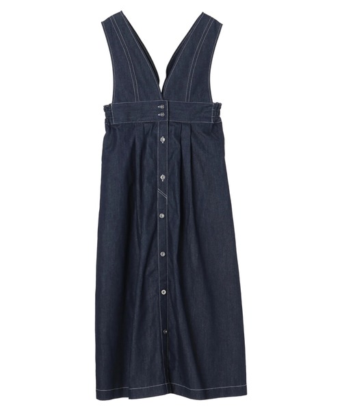 Green　Parks（グリーンパークス）の「【WEB限定】配色ステッチジャンスカ＊（ジャンパースカート・レディース・ライトインディゴブルー/インディゴブルー・FREE）」の19枚目の写真