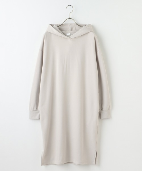 Honeys（ハニーズ）の「パーカーワンピース（ワンピース・レディース・ベージュ/ライトベージュ/ブルーグレー/スミクロ/パープル・L/LL/M）」の14枚目の写真