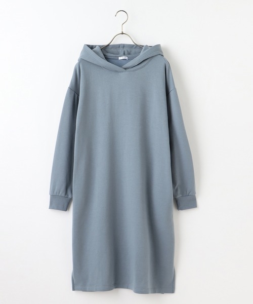 Honeys（ハニーズ）の「パーカーワンピース（ワンピース・レディース・ベージュ/ライトベージュ/ブルーグレー/スミクロ/パープル・L/LL/M）」の7枚目の写真