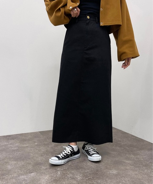 apres jour mignon（アプレジュールミニョン）の「カツラギナロースカート【ZOZOTOWN限定アイテム】（スカート・レディース・ダークグリーン/ベージュ/ブラック/マスタード・SMALL/X-LARGE/MEDIUM）」の2枚目の写真