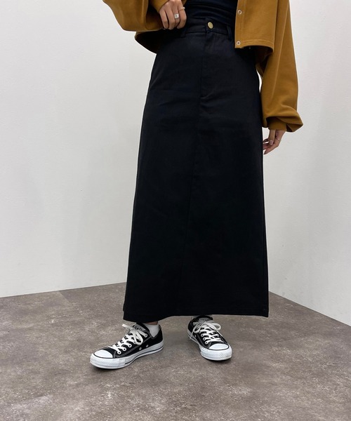 apres jour mignon（アプレジュールミニョン）の「カツラギナロースカート【ZOZOTOWN限定アイテム】（スカート・レディース・ダークグリーン/ベージュ/ブラック/マスタード・SMALL/X-LARGE/MEDIUM）」の5枚目の写真