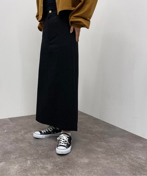 apres jour mignon（アプレジュールミニョン）の「カツラギナロースカート【ZOZOTOWN限定アイテム】（スカート・レディース・ダークグリーン/ベージュ/ブラック/マスタード・SMALL/X-LARGE/MEDIUM）」の6枚目の写真