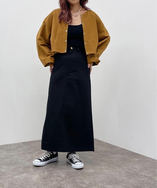 apres jour mignon（アプレジュールミニョン）の「カツラギナロースカート【ZOZOTOWN限定アイテム】（スカート・レディース・ダークグリーン/ベージュ/ブラック/マスタード・SMALL/X-LARGE/MEDIUM）」の9枚目の写真