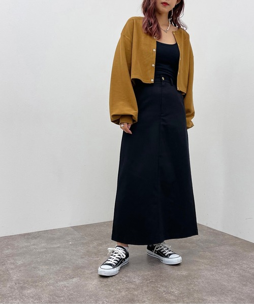 apres jour mignon（アプレジュールミニョン）の「カツラギナロースカート【ZOZOTOWN限定アイテム】（スカート・レディース・ダークグリーン/ベージュ/ブラック/マスタード・SMALL/X-LARGE/MEDIUM）」の10枚目の写真