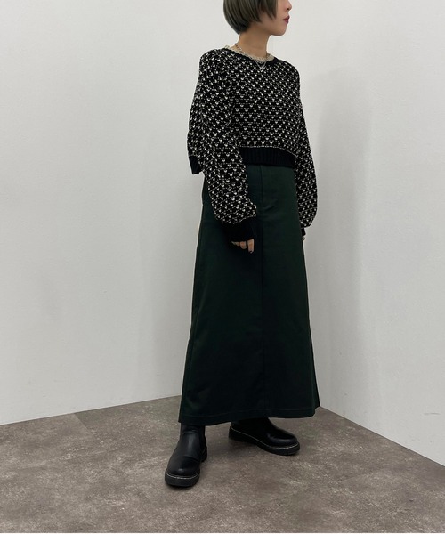 apres jour mignon（アプレジュールミニョン）の「カツラギナロースカート【ZOZOTOWN限定アイテム】（スカート・レディース・ダークグリーン/ベージュ/ブラック/マスタード・SMALL/X-LARGE/MEDIUM）」の20枚目の写真