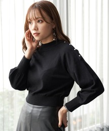 earth music&ecology（アースミュージックアンドエコロジー）の「【WEB限定】ショルダーボタンニットプルオーバー ＊（ニット/セーター・レディース）」