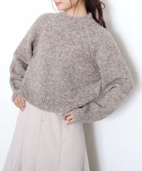 archives（アルシーヴ）の「ラグランMIXハイネックプルオーバー（ニット/セーター・レディース・オフホワイト/ブラウン/グレイッシュベージュ/グリーン系その他・MEDIUM）」の3枚目の写真