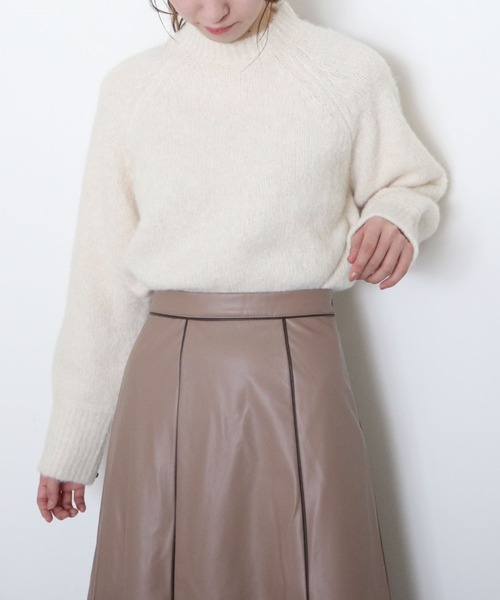 archives（アルシーヴ）の「ラグランMIXハイネックプルオーバー（ニット/セーター・レディース・オフホワイト/ブラウン/グレイッシュベージュ/グリーン系その他・MEDIUM）」の14枚目の写真