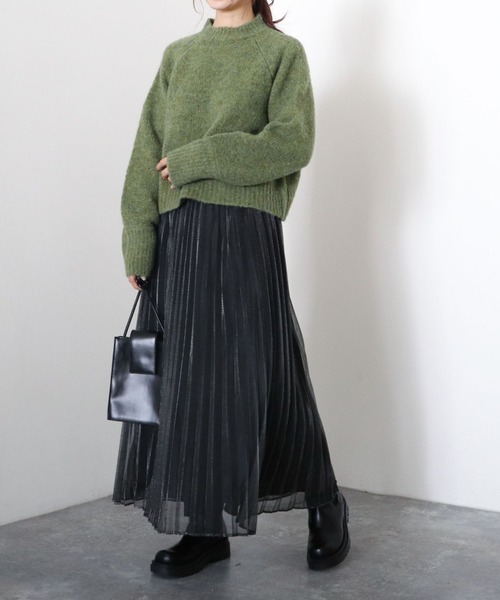 archives（アルシーヴ）の「ラグランMIXハイネックプルオーバー（ニット/セーター・レディース・オフホワイト/ブラウン/グレイッシュベージュ/グリーン系その他・MEDIUM）」の8枚目の写真