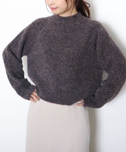 archives（アルシーヴ）の「ラグランMIXハイネックプルオーバー（ニット/セーター・レディース・オフホワイト/ブラウン/グレイッシュベージュ/グリーン系その他・MEDIUM）」の6枚目の写真