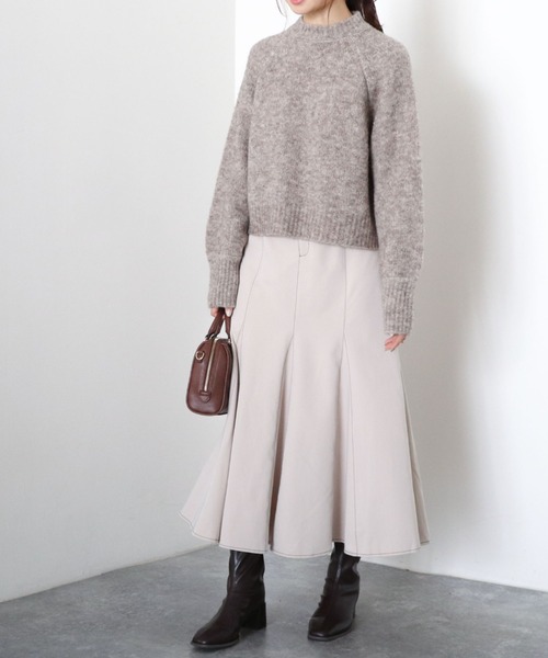 archives（アルシーヴ）の「ラグランMIXハイネックプルオーバー（ニット/セーター・レディース・オフホワイト/ブラウン/グレイッシュベージュ/グリーン系その他・MEDIUM）」の7枚目の写真