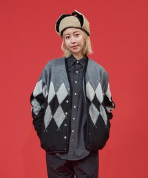 ARGYLE FLEECE CARDIGAN / アーガイル フリースカーディガン