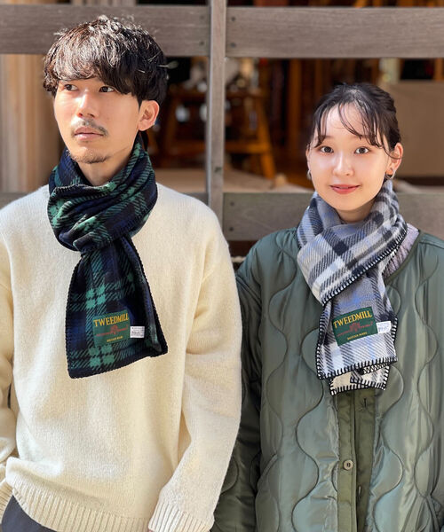 TWEED MILL(ツイードミル)の「【TWEED MILL/ツイードミル】GLOSTER別注 FLEECE SCARF フリースマフラー(マフラー・メンズ・ブラック/ブラック系その他/イエロー/グレー/キナリ/グリーン系その他/ベージュ・FREE)」の11枚目の写真