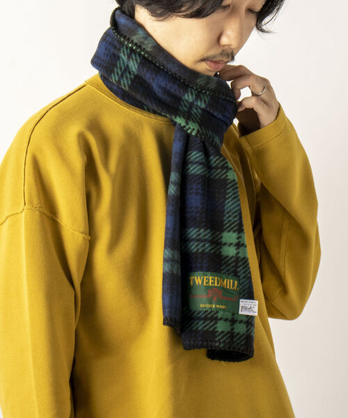 TWEED MILL(ツイードミル)の「【TWEED MILL/ツイードミル】GLOSTER別注 FLEECE SCARF フリースマフラー(マフラー・メンズ・ブラック/ブラック系その他/イエロー/グレー/キナリ/グリーン系その他/ベージュ・FREE)」の12枚目の写真