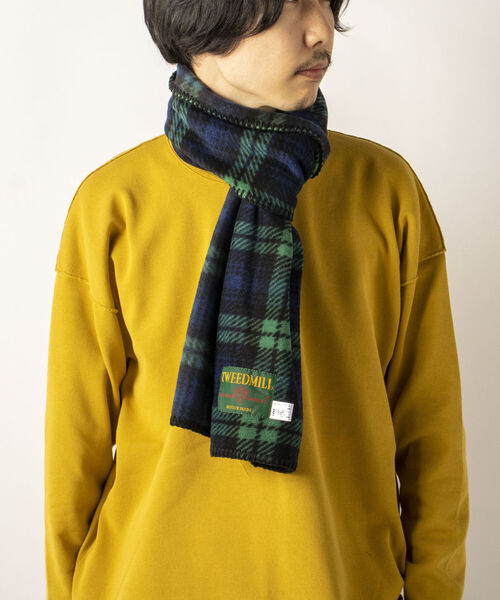 TWEED MILL(ツイードミル)の「【TWEED MILL/ツイードミル】GLOSTER別注 FLEECE SCARF フリースマフラー(マフラー・メンズ・ブラック/ブラック系その他/イエロー/グレー/キナリ/グリーン系その他/ベージュ・FREE)」の13枚目の写真