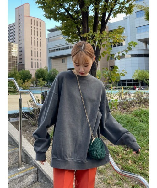 RODEO CROWNS WIDE BOWL（ロデオクラウンズワイドボウル）の「SHARE VINTAGE BIG スウェット（スウェット・レディース・グリーン/ベージュ/ブラック/オレンジ・FREE）」の2枚目の写真