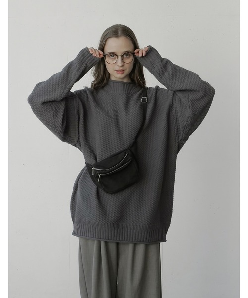 【限定販売】 remer（リメール）の「loose basic roll neck sweater / ルーズ トップス