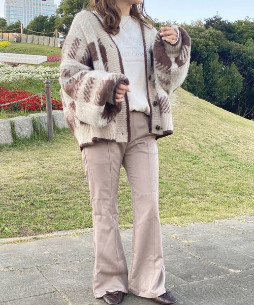 apres jour（アプレジュール）の「【4周年記念アイテム】チェックカーディガン【ZOZOTOWN限定アイテム】（カーディガン/ボレロ・レディース・ダークグリーン/ダークブラウン/ダークブルー/スモークピンク・X-LARGE/フリー）」の13枚目の写真