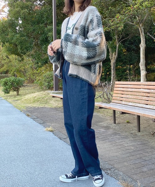 apres jour（アプレジュール）の「【4周年記念アイテム】チェックカーディガン【ZOZOTOWN限定アイテム】（カーディガン/ボレロ・レディース・ダークグリーン/ダークブラウン/ダークブルー/スモークピンク・X-LARGE/フリー）」の20枚目の写真