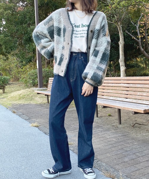 apres jour（アプレジュール）の「【4周年記念アイテム】チェックカーディガン【ZOZOTOWN限定アイテム】（カーディガン/ボレロ・レディース・ダークグリーン/ダークブラウン/ダークブルー/スモークピンク・X-LARGE/フリー）」の21枚目の写真