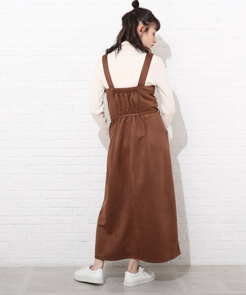 Cutie Blonde（キューティーブロンド）の「◆ポンチフェイクスエードタックジャンスカ（スカート・レディース・ブラック/ブラウン系その他/ダークブラウン・02/01/03）」の6枚目の写真