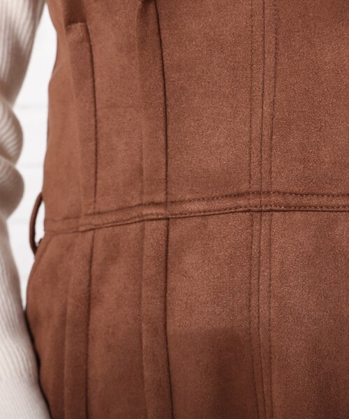Cutie Blonde（キューティーブロンド）の「◆ポンチフェイクスエードタックジャンスカ（スカート・レディース・ブラック/ブラウン系その他/ダークブラウン・02/01/03）」の10枚目の写真
