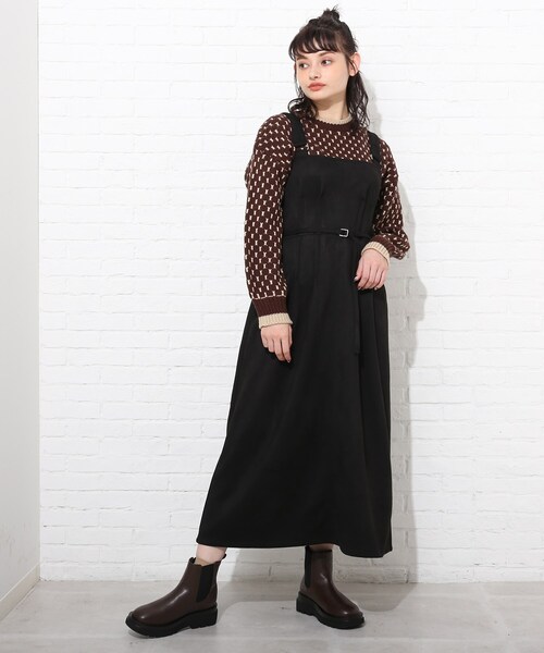 Cutie Blonde（キューティーブロンド）の「◆ポンチフェイクスエードタックジャンスカ（スカート・レディース・ブラック/ブラウン系その他/ダークブラウン・02/01/03）」の20枚目の写真