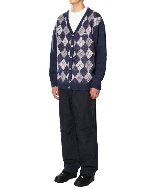 thisisneverthat ブラック カーディガン L thisisneverthat ブラック カーディガン L Striped Zip Cardigan