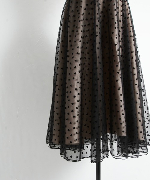tocco closet(トッコ クローゼット)の「ハートチュールフレアスカート(スカート・レディース・ベージュ/ピンク系その他・M)」の17枚目の写真
