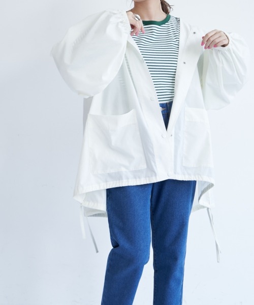 VANNIE U（ヴァニーユー）の「ダブルネックトーンミドルコート（ブルゾン・レディース・ブラック/アイボリー・FREE）」の8枚目の写真