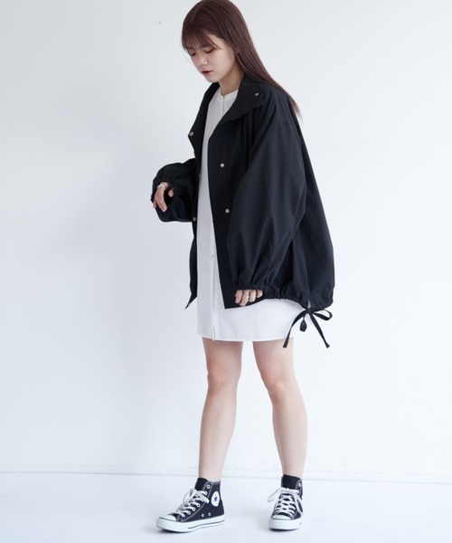 VANNIE U（ヴァニーユー）の「ダブルネックトーンミドルコート（ブルゾン・レディース・ブラック/アイボリー・FREE）」の16枚目の写真