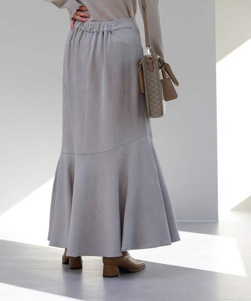 COLONY 2139（コロニートゥーワンスリーナイン）の「スエードタッチ切替マーメイドスカート（スカート・レディース・ベージュ/マスタード/グリーン/グレー・FREE）」の8枚目の写真