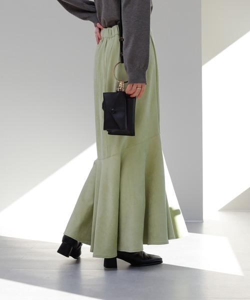 COLONY 2139（コロニートゥーワンスリーナイン）の「スエードタッチ切替マーメイドスカート（スカート・レディース・ベージュ/マスタード/グリーン/グレー・FREE）」の20枚目の写真