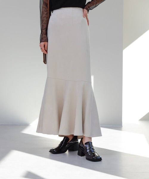 COLONY 2139（コロニートゥーワンスリーナイン）の「スエードタッチ切替マーメイドスカート（スカート・レディース・ベージュ/マスタード/グリーン/グレー・FREE）」の15枚目の写真