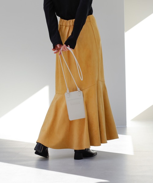 COLONY 2139（コロニートゥーワンスリーナイン）の「スエードタッチ切替マーメイドスカート（スカート・レディース・ベージュ/マスタード/グリーン/グレー・FREE）」の21枚目の写真