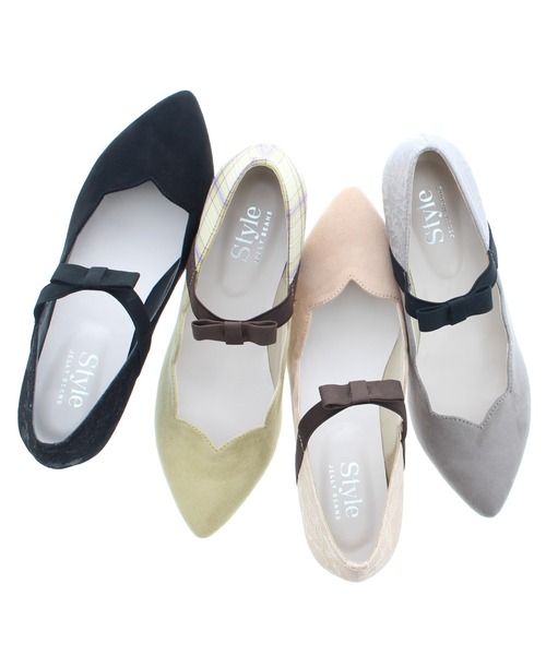 JELLY BEANS（ジェリービーンズ）の「【WEB限定】スカラップリボンストラップパンプス(217-3232)JELLY BEANS(ジェリービーンズ)（パンプス・レディース・ブラック/グレー/イエロー/ピンクベージュ・23/24/22.5/24.5/23.5）」の9枚目の写真