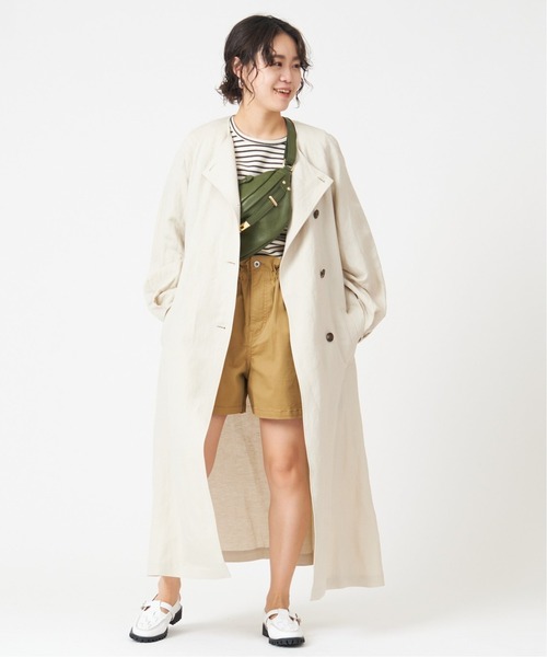 U by SPICK&SPAN（ユーバイスピックアンドスパン）の「レーヨンリネンロングコート◆（その他アウター・レディース・オレンジ/ベージュ・36/38）」の10枚目の写真