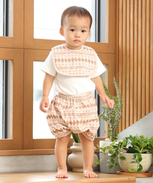 MAKE YOUR DAY（メイクユアデイ）の「幾何学柄ブルマ（その他ベビーウェア・キッズ・ベージュ/オフホワイト・70-90cm）」の3枚目の写真