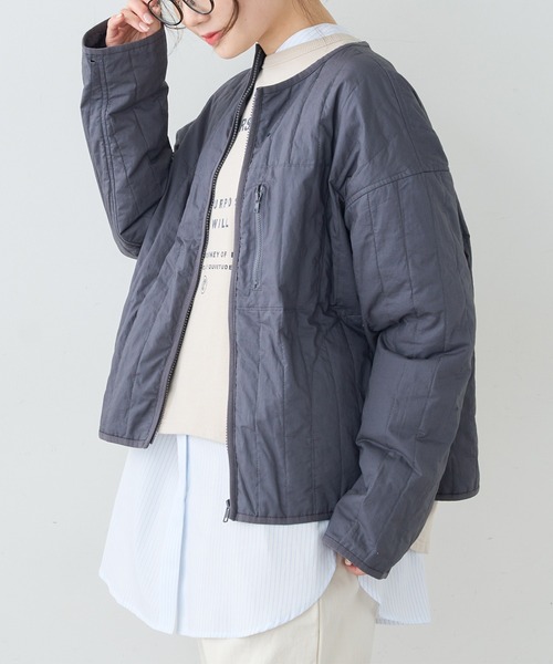 PUAL CE CIN（ピュアルセシン）の「ライナー付きマウンテンパーカー（マウンテンパーカー・レディース・ネイビー/ライトベージュ・FREE）」の13枚目の写真