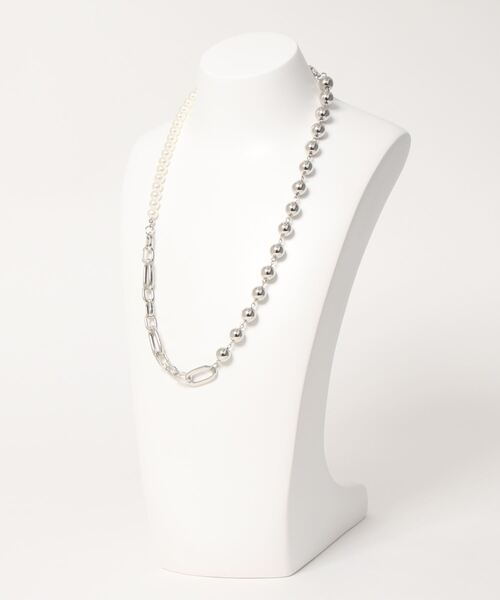 RODEO CROWNS WIDE BOWL(ロデオクラウンズワイドボウル)の「パールMIXチェーンネックレス(ネックレス・レディース・シルバー・FREE)」の2枚目の写真