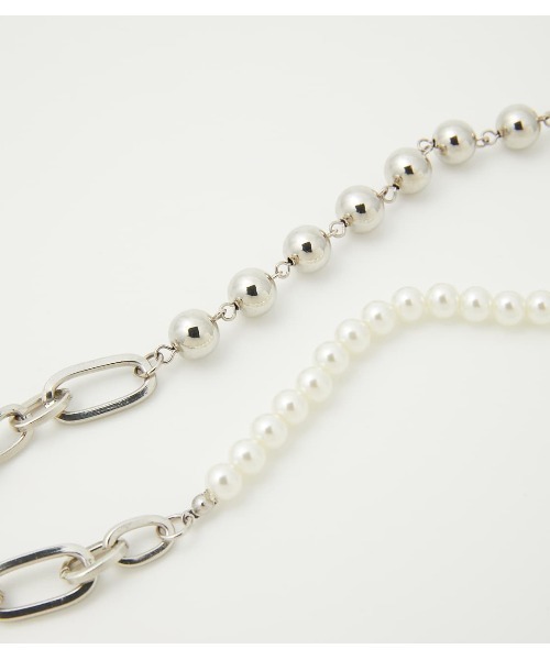 RODEO CROWNS WIDE BOWL(ロデオクラウンズワイドボウル)の「パールMIXチェーンネックレス(ネックレス・レディース・シルバー・FREE)」の3枚目の写真