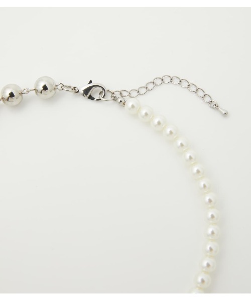 RODEO CROWNS WIDE BOWL(ロデオクラウンズワイドボウル)の「パールMIXチェーンネックレス(ネックレス・レディース・シルバー・FREE)」の5枚目の写真