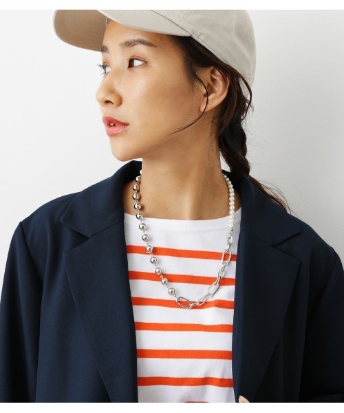 RODEO CROWNS WIDE BOWL(ロデオクラウンズワイドボウル)の「パールMIXチェーンネックレス(ネックレス・レディース・シルバー・FREE)」の6枚目の写真