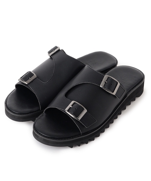 tk.TAKEO KIKUCHI（ティーケータケオキクチ）の「◆ダブルモンクボリュームソールサンダル（サンダル・メンズ・ブラック/オフホワイト・75/65）」の3枚目の写真