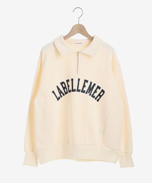 le.coeur blanc（ルクールブラン）の「ハーフジップロゴ裏毛プルオーバー（Tシャツ/カットソー・レディース・グレー/アイボリー・38）」の3枚目の写真