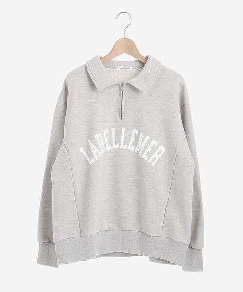 le.coeur blanc（ルクールブラン）の「ハーフジップロゴ裏毛プルオーバー（Tシャツ/カットソー・レディース・グレー/アイボリー・38）」の12枚目の写真