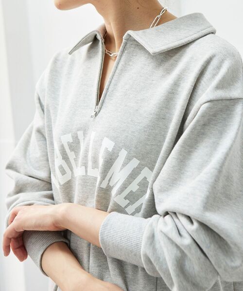 le.coeur blanc（ルクールブラン）の「ハーフジップロゴ裏毛プルオーバー（Tシャツ/カットソー・レディース・グレー/アイボリー・38）」の15枚目の写真